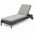 Sonnenliege 200 × 70 × 35 cm Grau/Schwarz mit verstellbarer Rückenlehne und Rollen
