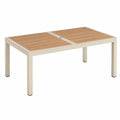 Rechteckiger Gartentisch 180 × 90 × 75 cm Beige/Hellbraun mit Sonnenschirmöffnung