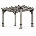 Holzpergola 300 × 300 × 240 cm Grau/Schwarz mit offenem Lattendach